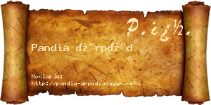 Pandia Árpád névjegykártya